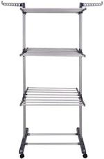 3-Tier Foldable Clothes Drying Rack with Rail alternate 2