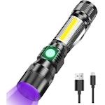 7-Mode Rechargeable UV Camping Flashlight