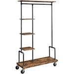 5-Tier Industrial Garment Rack on Wheels