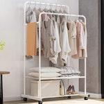 Clothing Rack with Wheels (White) thumbnail