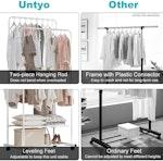 Clothing Rack with Wheels (White) alternate 1
