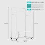Clothing Rack with Wheels (White) alternate 4