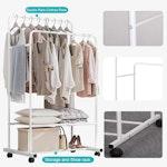 Clothing Rack with Wheels (White) alternate 5