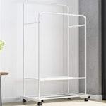 Clothing Rack with Wheels (White) alternate 6