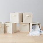 Foldable Storage Cubes (6-Pack, Beige) alternate 5