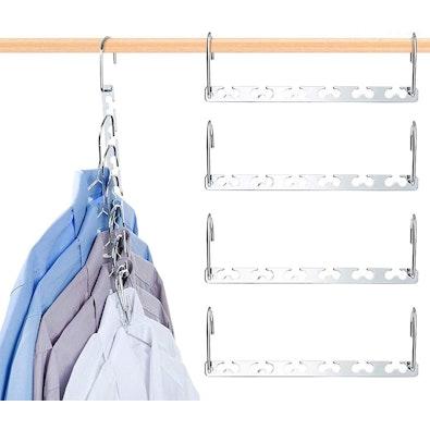 4-Pack Magic Metal Space-Saving Closet Hanger cover