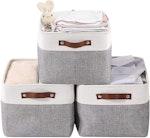 3-Pack Large Foldable Nursery Storage Baskets