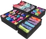 4-Pack Black Foldable Drawer Dividers alternate 1
