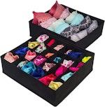 4-Pack Black Foldable Drawer Dividers alternate 2