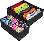 4-Pack Black Foldable Drawer Dividers alternate 4