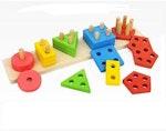 Wooden Preschool Puzzle Blocks for Ages 3-5 alternate 1