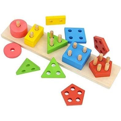 Wooden Preschool Puzzle Blocks for Ages 3-5 cover