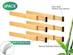 6 Pack Bamboo Adjustable Kitchen Drawer alternate 3