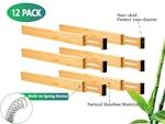 12 Pack Bamboo Adjustable Kitchen Drawer alternate 3