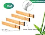 4 Pack Bamboo Adjustable Kitchen Drawer alternate 3