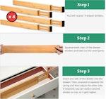 4 Pack Bamboo Adjustable Kitchen Drawer alternate 7