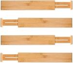4 Pack Bamboo Adjustable Kitchen Drawer alternate 8