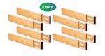 8 Pack Bamboo Adjustable Kitchen Drawer alternate 1