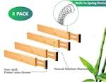 8 Pack Bamboo Adjustable Kitchen Drawer alternate 3