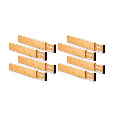 8 Pack Bamboo Adjustable Kitchen Drawer cover