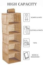 5 Tier Shelf Hanging Closet Organizer (Beige) alternate 1