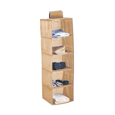 5 Tier Shelf Hanging Closet Organizer (Beige) cover