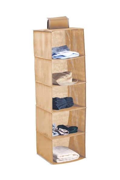 5 Tier Shelf Hanging Closet Organizer (Beige) cover
