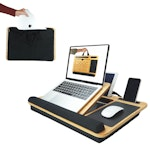Bamboo Laptop Lap Desk with Cushion, Angle alternate 1