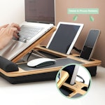 Bamboo Laptop Lap Desk with Cushion, Angle alternate 6