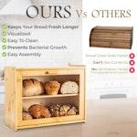 Double Layer Bamboo Bread Box alternate 4
