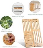 Foldable Bamboo Dish Drying Rack for Kitchen alternate 6