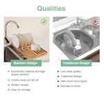 Foldable Bamboo Dish Drying Rack for Kitchen alternate 8