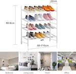 Expandable 4-Tier Metal Shoe Rack - White alternate 1