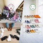 Expandable 4-Tier Metal Shoe Rack - White alternate 4
