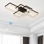 Modern LED Ceiling Light - 3 Squares, 50W, Black thumbnail