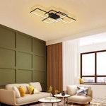 Modern LED Ceiling Light - 3 Squares, 50W, Black alternate 2