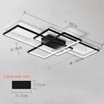 Modern LED Ceiling Light - 3 Squares, 50W, Black alternate 4