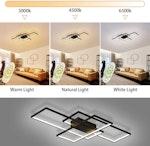 Modern LED Ceiling Light - 3 Squares, 50W, Black alternate 5