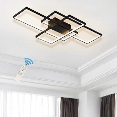 Modern LED Ceiling Light - 3 Squares, 50W, Black cover