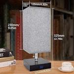 USB Bedside Table Lamp with Fabric Shade alternate 5