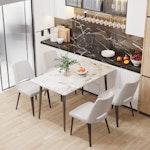 Rectangular Marble Dining Table - Cold Jadeite alternate 3