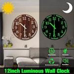 Glow-in-the-Dark Silent Wall Clock alternate 1