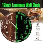 Glow-in-the-Dark Silent Wall Clock alternate 2