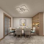 LED Modern Ceiling Light - 5 Heads, 70W, Square alternate 3