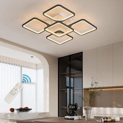 LED Modern Ceiling Light - 5 Heads, 70W, Square cover