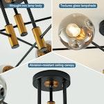 Sputnik 6-Light Glass Globe Chandelier alternate 2