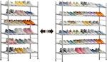 6-Tier Adjustable Metal Shoe Rack - Grey thumbnail