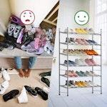 6-Tier Adjustable Metal Shoe Rack - Grey alternate 5