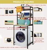 3-Tier Over Washing Machine Storage (Black) alternate 4