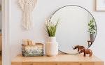Round Black Wall Mirror, 50 cm alternate 1